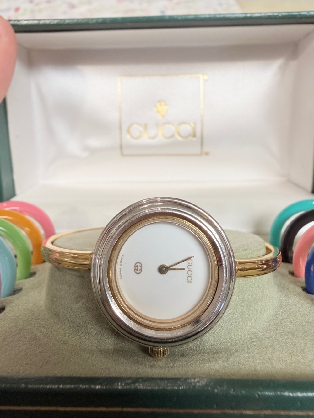 Gucci Silver Tone Watch Bezel
